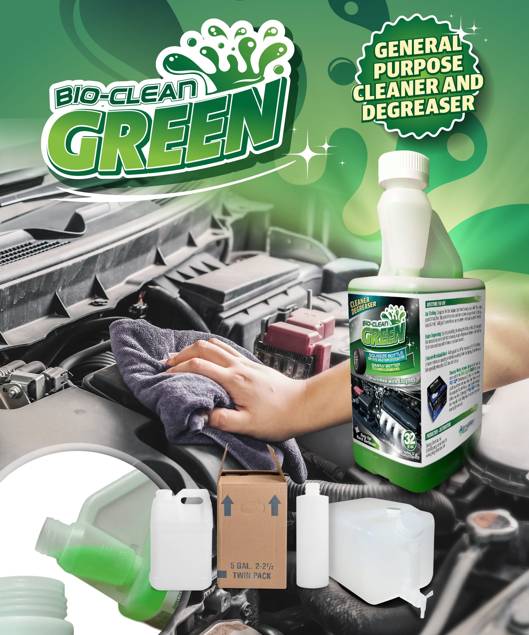 Synergy SB BioClean GREEN Concentrate - Pints, Quarts or Cases