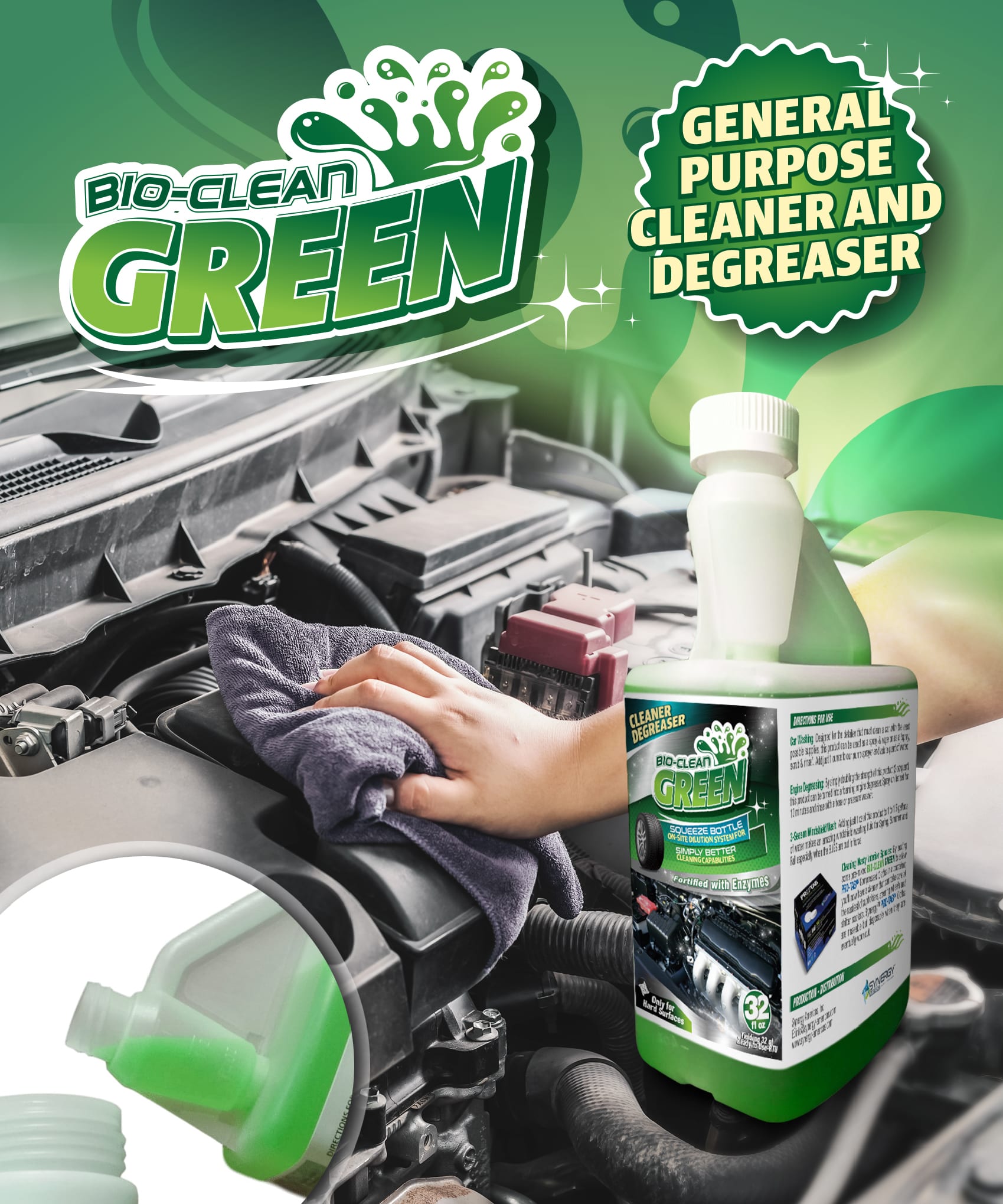Synergy SB BioClean GREEN Concentrate - Pints, Quarts or Cases